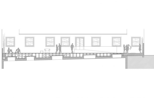 Javier Mariño. Estudio de arquitectura. Baiona. Reforma patio interior uso comunitario. Urzáiz, 92. Vigo. 2005
